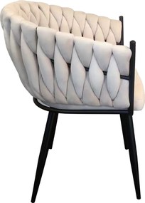 Étkezőszék, világosbézs Velvet szövet/fekete, BLER