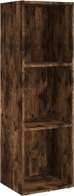 vidaXL füstös tölgy színű szerelt fa könyv-/TV-szekrény 36x30x114 cm