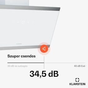 Klarstein FlashLine páraelszívó, A++, 524 m³/h, 3 szint, érintős, csendes, LED, elszívás/recirkuláció, 100 W