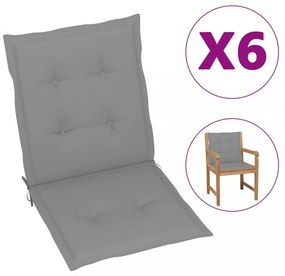 6 db szürke oxford szövet háttámlás székpárna
