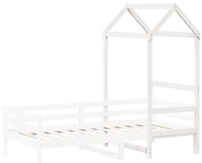 fehér tömör fenyőfa gyerekágytető 98 x 70 x 176,5 cm
