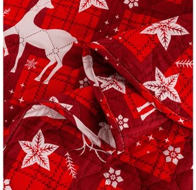 Ágytakaró VELVET CHRISTMAS mintával, piros Méret: 170 x 210 cm