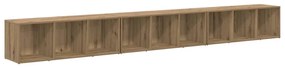 TV szekrény 3 pcs kézműves tölgy 37 x 35 x 107.5 cm Műanyag Fa