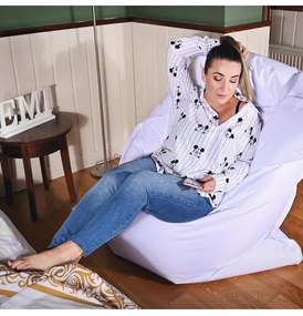 EMI fehér nylon babzsákfotel