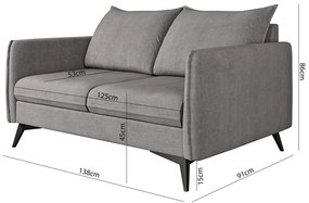 Szürke kanapé 138 cm Juli Bis – Ropez