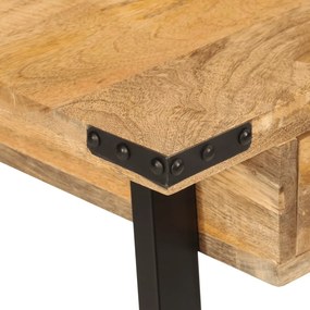 vidaXL tömör mangófa és vas íróasztal fiókokkal 105 x 55 x 70 cm