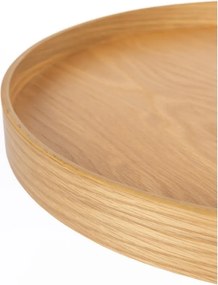 Kerek tárolóasztal tölgyfa dekoros asztallappal ø 40 cm Yuri S – White Label