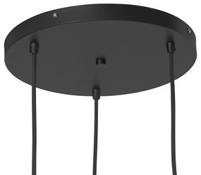 Art Deco lógólámpa fekete füstüveggel 3-lámpás kerek - Busa