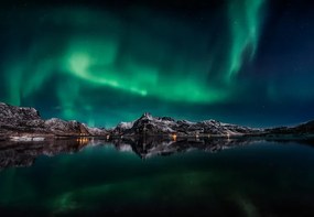 Fotográfia Lofoten Aurora Reflection, Javier de la