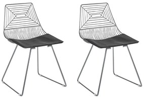 Ezüstszínű fém szék kétdarabos szettben BEATTY Beliani