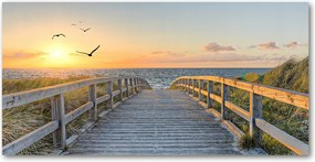Fotó üvegkép Ösvény a strandra 140x70
