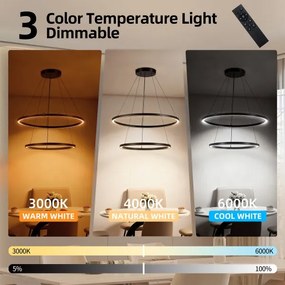 Brilagi - dimmelhető LED kábeles csillár PORTOFINO LED/98W/230V Ø 80 cm fekete + távirányító