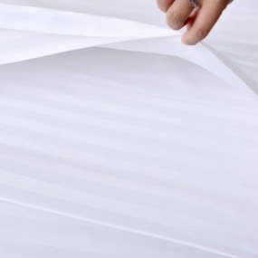 JASMINE mikroszálas szállodai ágyneműhuzat, fehér – 2 cm-es csíkos, szállodai zsebes Ágyneműhuzat mérete: 70 x 90 cm | 140 x 200 cm