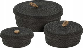 Juta Tárolókosár Huzattal 3 db-os