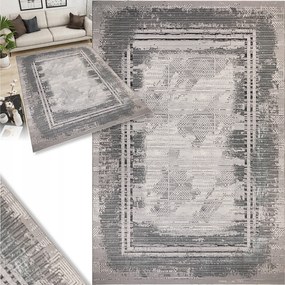 Nappali Szőnyeg Nagy Szürke Puha 200x290 Modern Stílusos Fényes Divatos