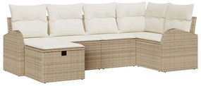 Kerti Kanapé Szett 6 pcs bézs és krémszínű 234 x 124 x 85 cm