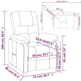 krémszínű szövet dönthető fotel