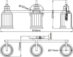 Quoizel QZ-SWELL3-PC-BATH-LED SWELL fürdőszobai fali lámpa, 3x G9/3W/230V, IP44, króm