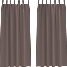 vidaXL Fekete Függöny Gyűrűkkel 2 pcs Sötét Barna 225 x 140 cm