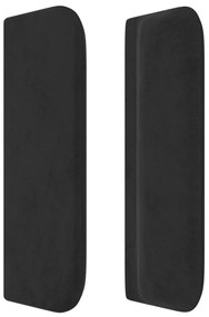 fekete bársony fejtámla szárnyakkal 103x16x78/88 cm