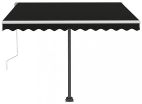antracitszürke kézzel kihúzható LED-es napellenző 350 x 250 cm