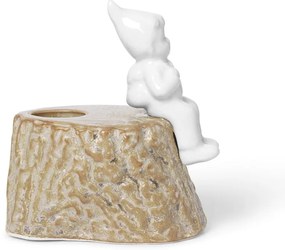 Karácsonyi gyertyatartó porcelánból és agyagkerámiából, hosszúság 9 cm - Kähler Design