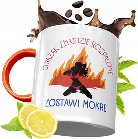 Narancssárga Bögre Tűzoltónak Tökéletes Ajándék fényképes nyomtatással