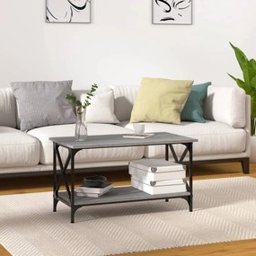 szürke sonoma szerelt fa és vas dohányzóasztal 80 x 45 x 45 cm