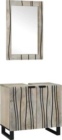 vidaXL Fürdőszoba bútor szett polcokkal tárolóval 2 pcs Fehér Faanyag