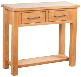 kétfiókos tömör tölgyfa tálalóasztal 83 x 30 x 73 cm