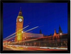 Poszterek keretben 40x30 Éjszaka megvilágított Big Ben