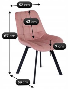 Rózsaszín Bársony Étkezőszék RICK
