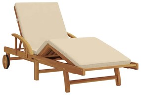 vidaXL Napozó Bézs 200 x 67 x 84 cm Tömör Akácfa