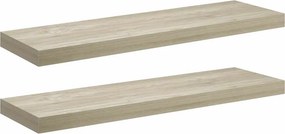 vidaXL 2 db tölgyszínű MDF lebegő fali polc 80 x 23,5 x 3,8 cm