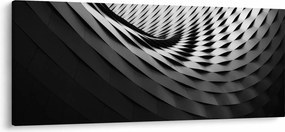 Absztrakt kép - fekete-fehér spirál (120x50 cm)