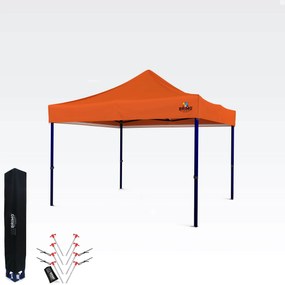 Összecsukható party sátor 3×3 m – Gyors felállítás és 100% védelem bulikhoz és ünnepségekhez - 3 oldalfal nélkül - Narancs