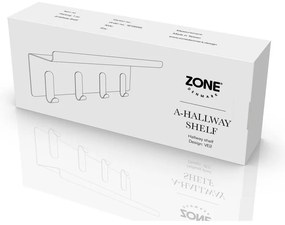 Fekete acél fali fogas polccal 11,5 cm A-Hallway – Zone