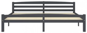 sötétszürke tömör fenyőfa ágykeret matrac nélkül 200 x 200 cm