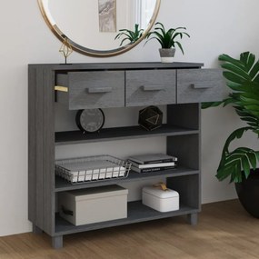 HAMAR sötétszürke tömör fenyőfa tálalóasztal 90 x 35 x 90 cm
