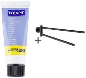 Matt fekete öntapadós rozsdamentes acél törölközőtartó Bosio – Wenko