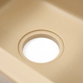 Gori szögletes egy medence + csepegtető gránit mosogató bézs