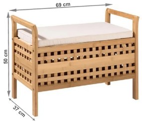 Ülőpad, bézs / natúr bambusz, TOLOSA
