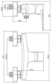 Cersanit S951-383 - Zuhanycsap LARGA fényezett króm