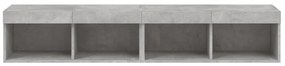2 db betonszürke TV-szekrény LED-világítással 80x30x30 cm