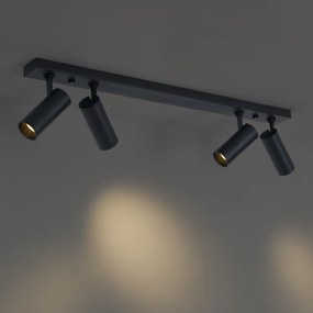 Modern mennyezeti lámpa fekete, LED-del, dimmelhető, 4-lámpás - Tate