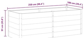 szürke WPC kerti magaságyás 250 x 100 x 91 cm