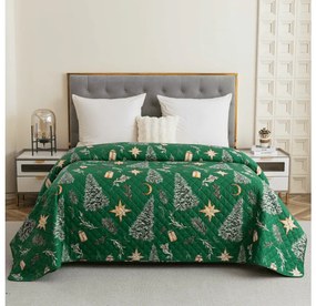 Ágytakaró GREEN CHRISTMAS zöld Méret: 220 x 240 cm
