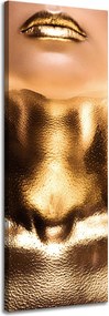 Vászonkép Nő Arany Nyak és Száj Művészet 40x120 cm