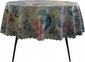 Abrosz Foltálló Kerek 150 CM Virágok Szürke Kör Lila Zöld