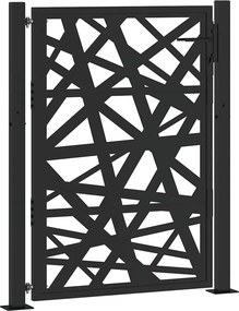 vidaXL fekete acél kerti kapu 100x125 cm lámpákkal díszített